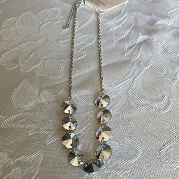 NWT MY STYLE st/lg. cut glass beads on st chain necklace. $10 - Picture 3 of 6